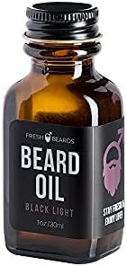 Fresh Beards Black Light Beard Oil - Spice, Wood, and Citrus Fragrance - Men’s Beard and Mustache Oil - Soothing Anti-Itch Moisturizer & Softener - Dandruff Prevention & Healthy Beard Growth