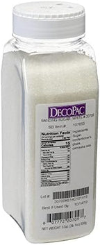 DecoPac Sanding Sugar | White Edible Sugar Sprinkles | 33oz | Edible Sanding Sugar in Handheld Container | Made In USA | Sugar Sprinkle Mix For Cakes, Cupcakes, Cookies, Extra Large Pack | 33 Ounce - White