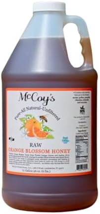 McCoy's Honey - 100% Pure, Raw Honey - Orange Blossom Honey 1/2 gallon (6lb)