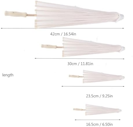 (Pack of 2) Paper Parasol Chinese/Japanese Decorative Umbrella White DIY Painting Decorative Umbrella Wedding Bridal Party Decor Photo Cosplay Prop(60cm / 23.62in)