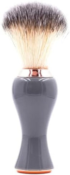 Parker Premium Synthetic Bristle Shaving Brush with Stand - Super Soft Bristles for Sensitive Skin - Deluxe Gray and Rose Gold Handle - Shaving Brush for Men & Women