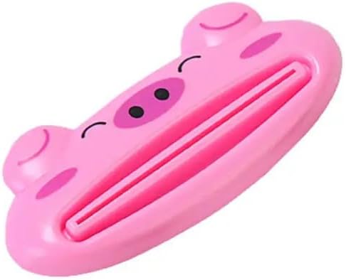 1Pc Multi-Functional Adorable Cartoon Toothpaste Squeezer - Plastic Tube Dispenser for Bathroom & Kitchen, Easy-to-Use, Durable Home Gadget, Cute Animal Design, Bathroom Decor,Pig