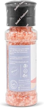 Himalayan Secrets Pink Salt Coarse Grinder - Natural Gourmet Cooking Salt, Kosher Certified, Unrefined, Mineral Rich, Bold Flavor, No Additives, Refillable Container with Ceramic Mill (8 oz)