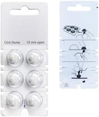 Click Dome 10mm Open for Connexx/Siemens,Signia and Rexton RIC Hearing Aids with Cleaning Brush Tools (10MM)