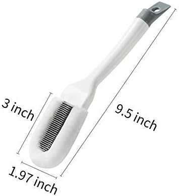 Andiker Professional Cleaning Shoe Brush, Multifunctional Long Handle Brush Cleaner, Hangable Soft Bristle Shoes Cleaning Scrubber (White)