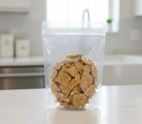 SweetGlob Old Fashioned Peanut Brittle Homemade Style Traditional Crunchy Peanut Candy, Buttery Sweet Classic Brittle, Bulk Candy Bag (1 Pound)