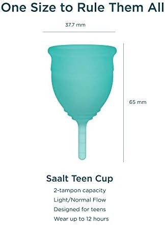Saalt Teen Menstrual Cup – Reusable Period Cup – Made for Comfortable, Leak-Free Protection Up to 12 Hours – BPA & Latex Free - Wild Rose