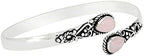 Pear Shape Natural Gemstones Bangle for Women - 925 Sterling Silver Plated Handmade Cuff Bracelet - Birthstone Adjustable Open Bangle Jewelry - Gift for Wedding Anniversaries Valentine's Day Christmas