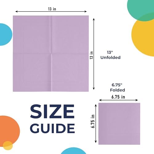Party Solids Lavender Napkins Disposable Everyday 50 Pcs 2 Ply Lavender Dinner Napkins Paper Everyday For Parties & Party Supplies