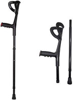 Lightweight Foldable Forearm Crutch, Aluminum Walking Stick,Height Adjustable, Ergonomic Handle with Comfortable Grip 2ZG-02BM (Black)