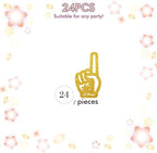 Set of 24 Foam Finger Cupcake Toppers, Number 1 Finger Cupcake Toppers, Gold Glitter Rugby Ball Party Cupcake Picks for Sport Themed Party Supplies