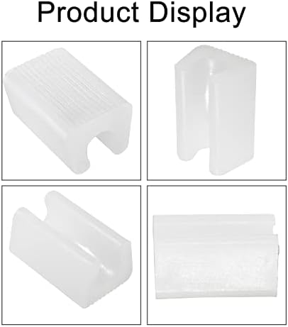 24 Pack Rectangle Plastic Furniture Feet, 10mm U Shaped Chair Legs Tips Protectors Non-Slip Chair Foot Floor Glides Plastic Foot Pads (White)