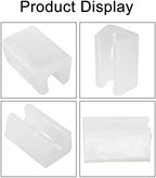 24 Pack Rectangle Plastic Furniture Feet, 10mm U Shaped Chair Legs Tips Protectors Non-Slip Chair Foot Floor Glides Plastic Foot Pads (White)
