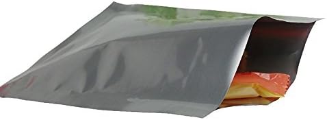 100 Pack 2.36x3.54 inch Silver Mylar Bags Pure Aluminum Foil Flat Food Storage Bag 3.9 Mil Open Top Heat Seal Vacuum Pouch for Coffee Beans Candy