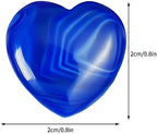 Marrywindix 15 Packs 0.8 Inch Healing Crystal Natural Blue Agate Heart Love Carved Palm Worry Stone Chakra Reiki Balancing