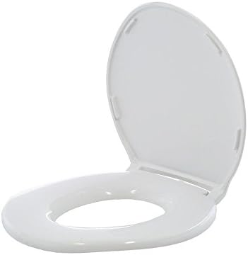 Big John Products 6W Big John 6-W Oversized Seat with Cover – for Round Or Elongated Toilet Bowls – Weight Capacity 800 Pounds – White, Large