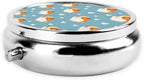 Lovely Guinea Pig and Heart Pill Box Portable Round for Pocket Purse with 3 Compartments