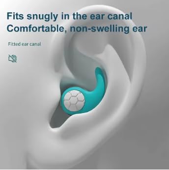 Sleep Noise Cancelling Ear Plug Soft Silicone Soundproof Sleep Aid Earplugs for Airplane Travel Anti-Noise Earplugs Repeatable (Blue, Adult)