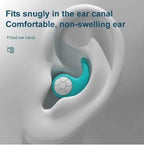 Sleep Noise Cancelling Ear Plug Soft Silicone Soundproof Sleep Aid Earplugs for Airplane Travel Anti-Noise Earplugs Repeatable (Blue, Adult)