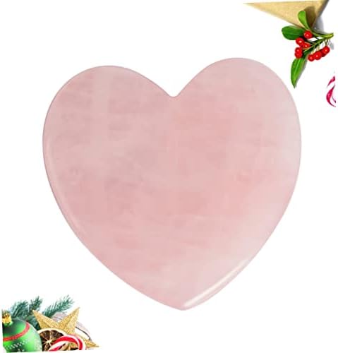 FRCOLOR Natural Jade Heart Shape Scraping Board for Massage Therapy Multi-Functional Massaging Tool for Face Neck and Back Hydrating and Nourishing Skin Care Accessory
