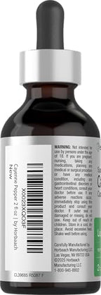 Horbaach Cayenne Pepper Drops | 2 fl oz | Liquid Extract | Alcohol Free Tincture | Vegetarian, Non-GMO & Gluten Free Supplement