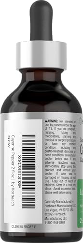 Horbaach Cayenne Pepper Drops | 2 fl oz | Liquid Extract | Alcohol Free Tincture | Vegetarian, Non-GMO & Gluten Free Supplement