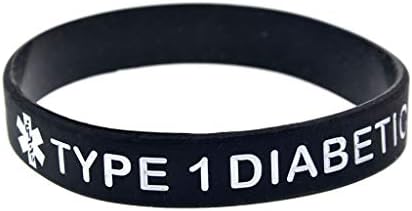 Adjustable Silicone Bracelet Type 1 Diabetic Message Alert Silicone Wristbands 4 Colors for All Ages