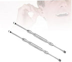 FRCOLOR 2-Piece Set Spiral Ear Spoon Stainless Steel Massage Easy to Clean Comfortable Skid-Resistant Handle Home and Travel
