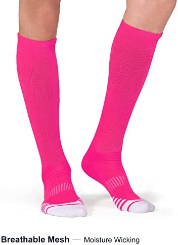 FITRELL 2/3 Pack Baseball Soccer Softball Socks for Kids Youth Men & Women Over-the-Calf Knee High Socks (Multiple Colors)