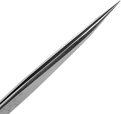 LASHVIEW Lash Tweezer, Vetus Straight Pointed Eyelash Tweezers for Profissional Grafting Eyelash Extension, Stainless Steel Needle Nose Tweezers for Lash Extension Stickers Precision Electronics, ST12