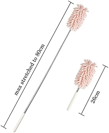 CANDeal 1PCS Microfiber Duster for Cleaning, Washable Extendable Cobweb Dusters with Telescoping Extension Pole, Bendable Head for Car, Window, Furniture, Office