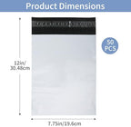 7.8x11.8 Inches Ostomy Pouch Disposable Bags 50 Pieces, Ostomy Supplies for Colostomy Waste Bags or Incontinence Pads