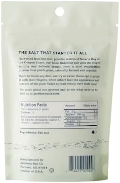 Jacobsen Salt Co. Pure Flake Sea Salt – Kosher Salt, Coarse, Non-Iodized Made in USA, Non-GMO, Steak Seasoning, Gourmet, Real Salt Flakes – 4oz (2-Pack)