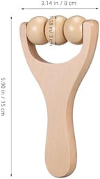 Ciieeo 2Pcs Wooden Massage Roller Muscle Relief/Gift, Wood Massage Tool, Wooden Roller Tools for Body Care and Relaxation, Manual Massage Roller Tool for Daily Home Use (3 Bead Gear Roller)