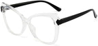 Oversized Cat Eye Reading Glasses for Women, Stylish Blue Light Blocking Computer Reader Anti Eyestrain UV Glare