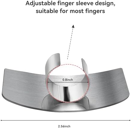 Stainless Steel Finger Guards For Cutting Food Avoid Hurting, Premium 304 Stainless Steel Finger Protector,Slicing Tool Finger Protectors when Cutting, Slicing, Dicing, Chopping, Fruits and Meat (4)