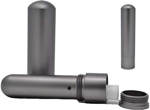 Prime Natural Essential Oil Aluminum Alloy Premium Blank Nasal Inhaler - Refillable Aluminum Empty Metal Inhaler - Space Gray Color - Comes with 5 Cotton Wicks - For Aromatherapy