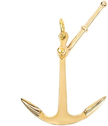 Gold Brass Anchor Tabletop Decor with Lever, 9.5″ H – Nautical Wall Decor, Boat Anchor Sculpture, Coastal Theme Accent, Pirate and Maritime Gifts, Brass Nautical Decor