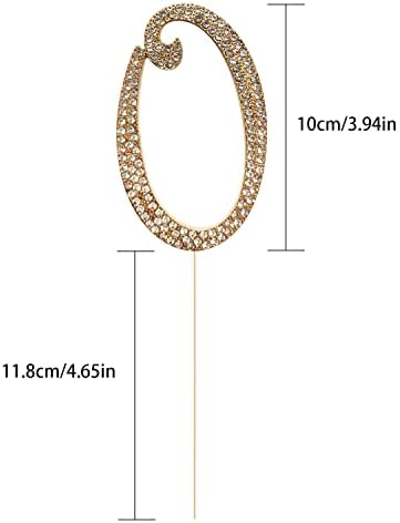 Large Number 2 Cake Topper Gold Rhinestone Number Cake Toppers 2nd Birthday Cake Topper, Anniversary Cake Toppers, 16 18 21 30 40 50 60 70 80 90 Birthday Anniversary Cake Decorations (2, Glod)