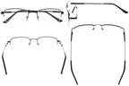 Eyekepper Bendable Titanium Memory Reading Glasses Men Women Half-Rim Readers (Black,+ 2.50)