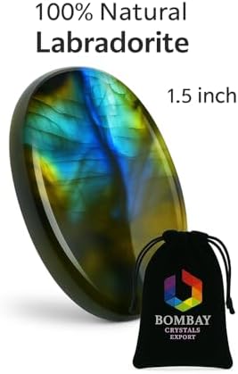 Labradorite Worry Stone – Natural Polished Palm & Thumb Crystal for Stress Relief, Chakra Clarity & Intuition | Travel Mindfulness Gift Stone