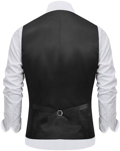 Men’s Suit Vest 3-Piece Slim Fit| Satin Back Formal Waistcoat For Business& Casual