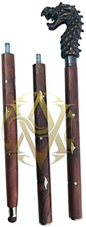 Brass Handle Victorian Telescope Foldable Wooden Walking Stick Cane Ideal Vintage Gift Men Women Father/Mother