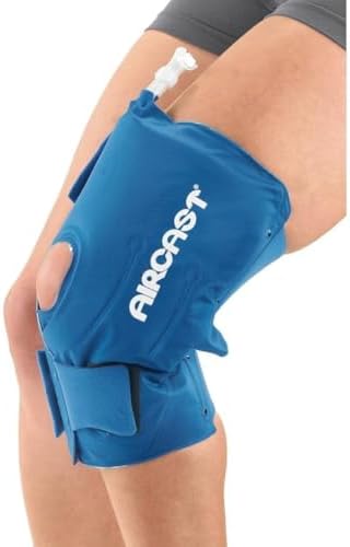 Aircast Cold Therapy Universal Fit Knee Cryo and Cuff with Gravity-Fed Non-Motorized Cooler for Maximum Cryotherapy (Blue, Medium)