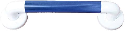 Aidapt Blue Safety 300mm (12") Ribbed UPVC Plastic Grab Bar with Support Rail Aid