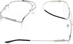 Eyekepper Half-Rim Womens Reading Glasses Memory Titanium Bendable Mens Readers (Silver,+0.50)