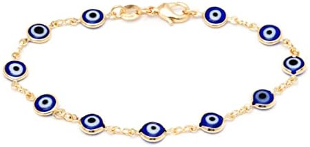 Barzel 18K Gold Plated Multicolored Evil Eye Bracelet for Women - Made in Brazil