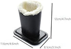 Plush Lined Eyeglass Holder, PU Leather Glasses Case with Magnetic Base, Velvet Plush Fluffy Lined Eyeglasses Case