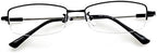 Mens Womens +4.50 Black 1.56 High Index Lenses Reading Glasses Half Rim Readers Spectacles