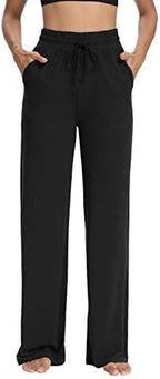 Sarin Mathews Womens Yoga Sweatpants Wide Leg High Waisted Lounge Pajamas Pants Comfy Workout Loose Pants with Pockets